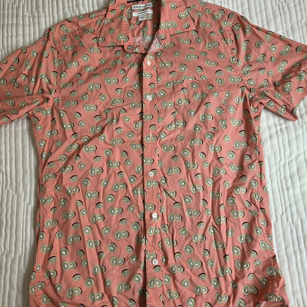 Amazon Essentials Men's Coral Patterned Shirt